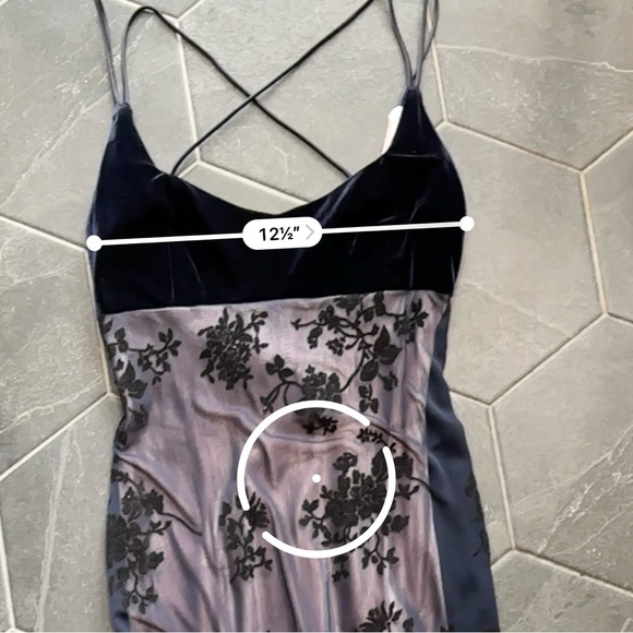 VTG 80s 90s Pink w/ Mesh Overlay Floral Burnout Empire Waist Formal Prom Dress - Picture 10 of 11